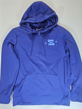 Under Armour‎ 1/4 Zip Hoodie Mens Medium Blue Loose Fit Athletic Gym Pullover